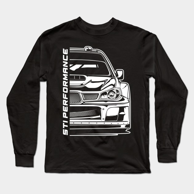 WRC Subaru WRX STI Performance (White Print) Long Sleeve T-Shirt by idrdesign